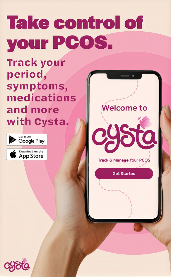 Cysta PCOS tracker app advertisement
