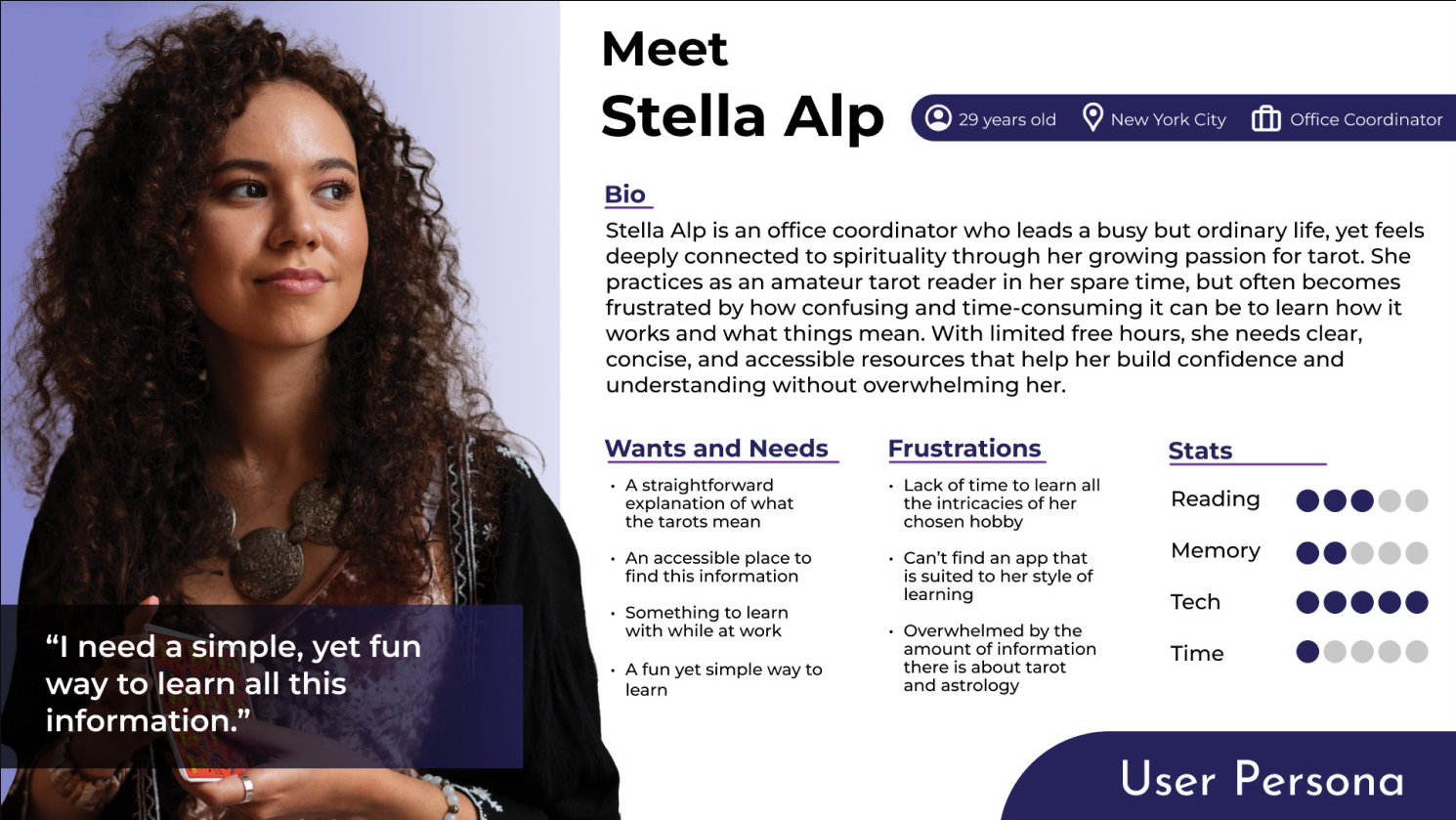 User persona Stella Alp