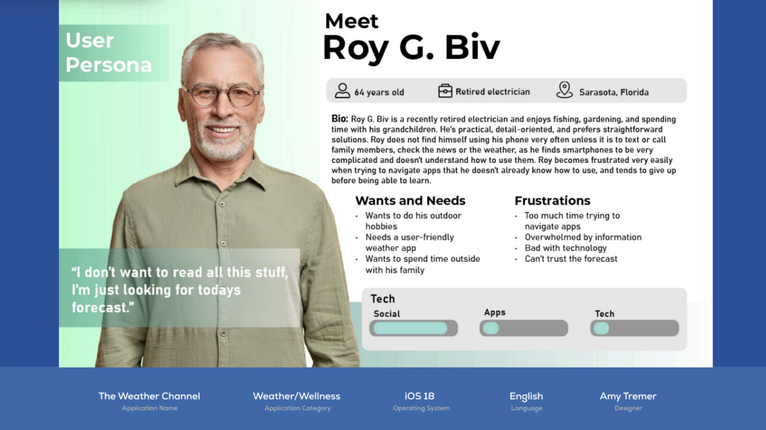 User persona Roy G. Biv